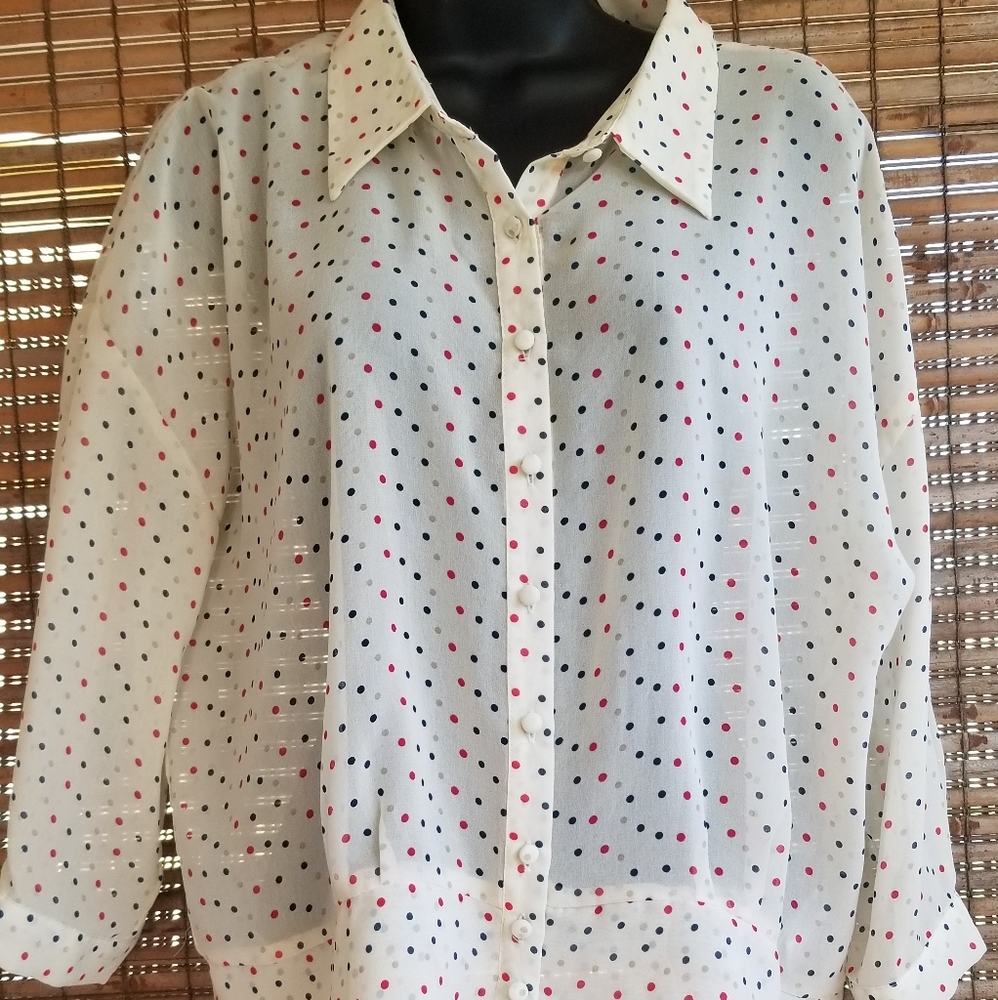 Cream polka dot shirt